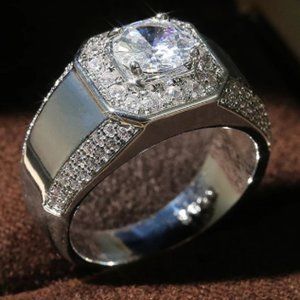 Luxury men ring size 12 silver color